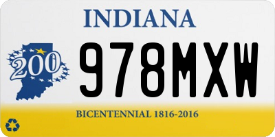 IN license plate 978MXW