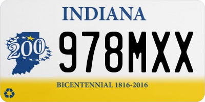 IN license plate 978MXX