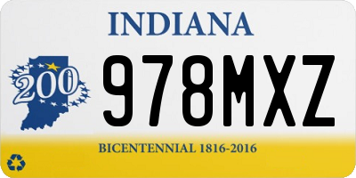 IN license plate 978MXZ