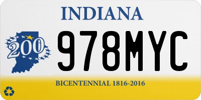 IN license plate 978MYC