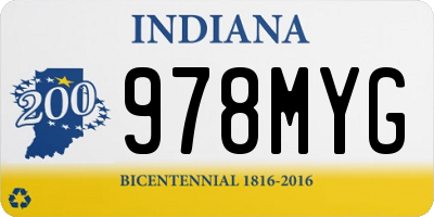 IN license plate 978MYG