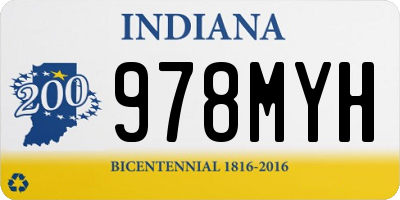 IN license plate 978MYH