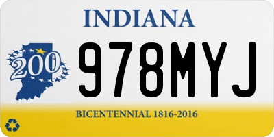 IN license plate 978MYJ