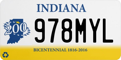 IN license plate 978MYL