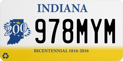 IN license plate 978MYM