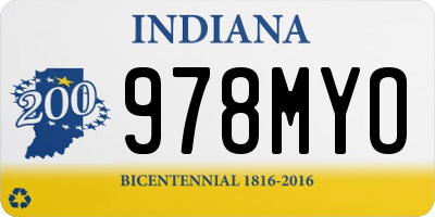 IN license plate 978MYO