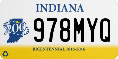 IN license plate 978MYQ