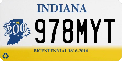 IN license plate 978MYT