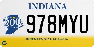 IN license plate 978MYU