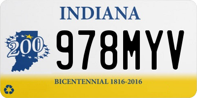 IN license plate 978MYV