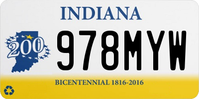 IN license plate 978MYW