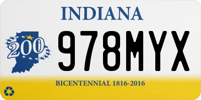 IN license plate 978MYX