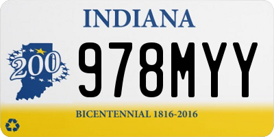 IN license plate 978MYY
