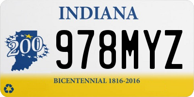 IN license plate 978MYZ