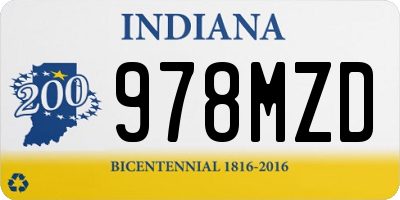 IN license plate 978MZD