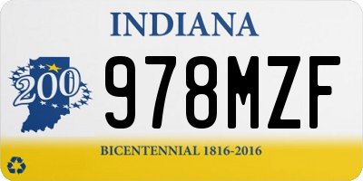 IN license plate 978MZF