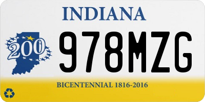 IN license plate 978MZG