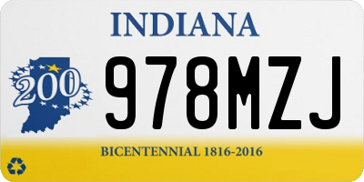 IN license plate 978MZJ