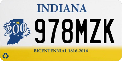 IN license plate 978MZK