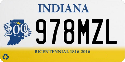IN license plate 978MZL
