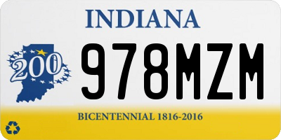 IN license plate 978MZM