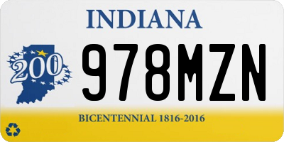 IN license plate 978MZN