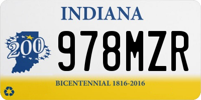 IN license plate 978MZR