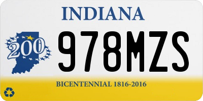 IN license plate 978MZS