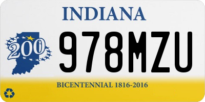 IN license plate 978MZU
