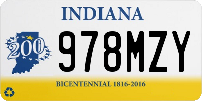 IN license plate 978MZY