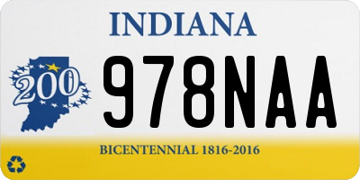 IN license plate 978NAA
