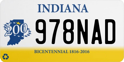IN license plate 978NAD