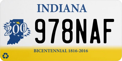IN license plate 978NAF
