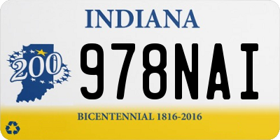 IN license plate 978NAI