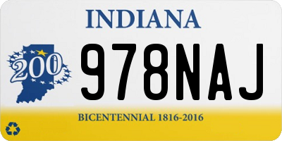 IN license plate 978NAJ