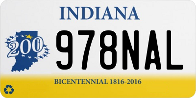 IN license plate 978NAL