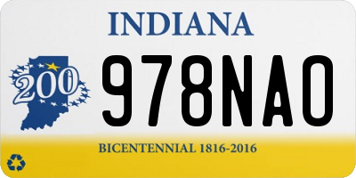 IN license plate 978NAO