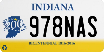 IN license plate 978NAS