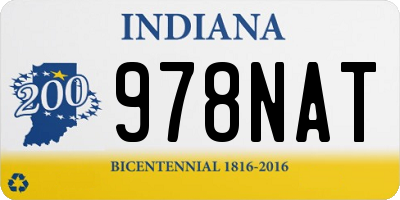 IN license plate 978NAT