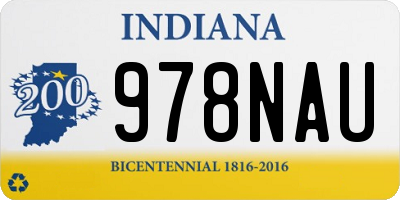 IN license plate 978NAU