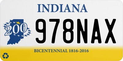 IN license plate 978NAX