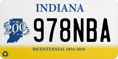 IN license plate 978NBA