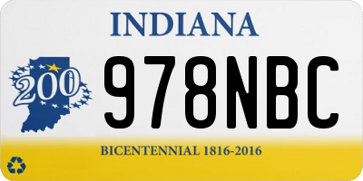 IN license plate 978NBC