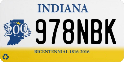 IN license plate 978NBK