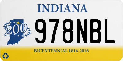 IN license plate 978NBL
