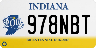 IN license plate 978NBT