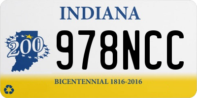 IN license plate 978NCC