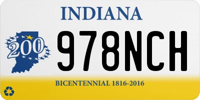 IN license plate 978NCH
