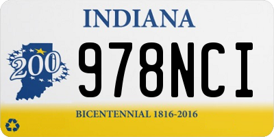 IN license plate 978NCI