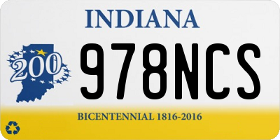 IN license plate 978NCS